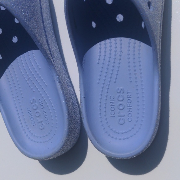 Sparkly glitter platform Moon Jelly Crocs in purple sz 10 - Picture 8 of 12